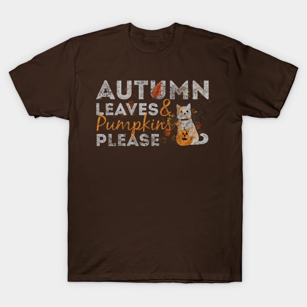 Autumn Leaves and Pumpkins Please T-Shirt by Rishirt